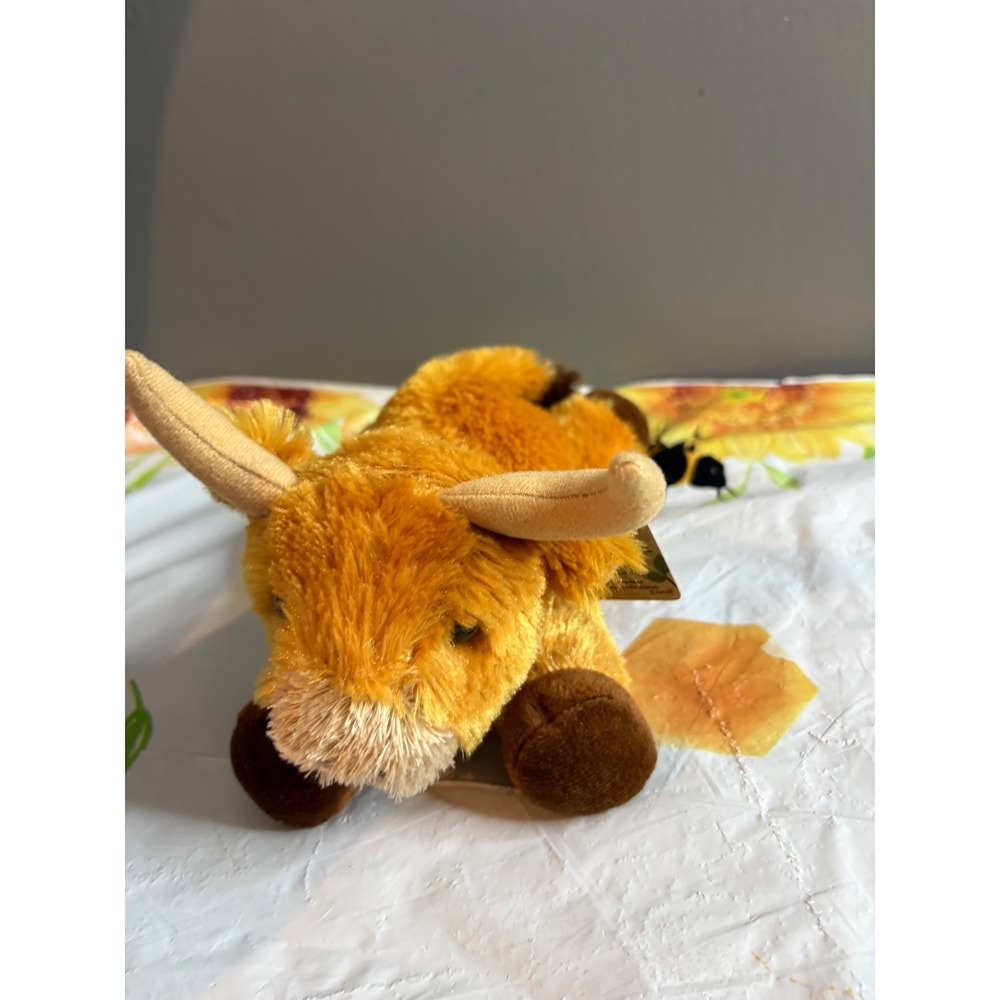Aurora Highland Cow Plush Stuffed Animal Ginger Brown Scottish Bull Toy NWT